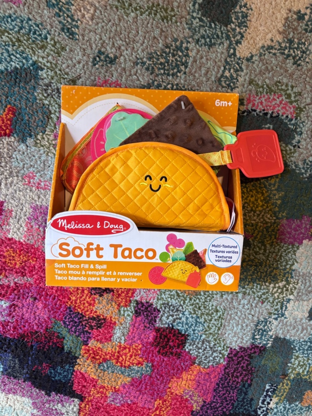 Melissa & Doug Yellow Quilted Soft Taco Plush Toy with Colorful Fillings